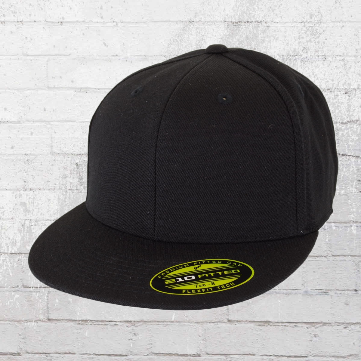 Original FLEXFIT® 210 Premium Fitted Basecap Baseball Cap Kappe black black 