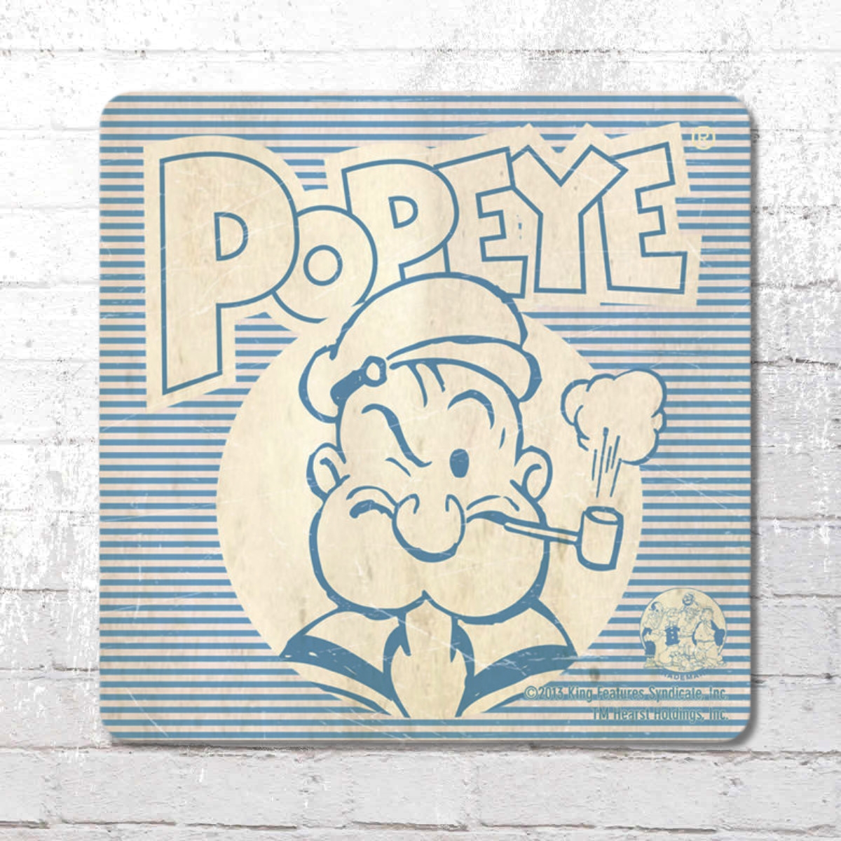 Logoshirt Coaster Popeye Portrait Untersetzer hellblau 