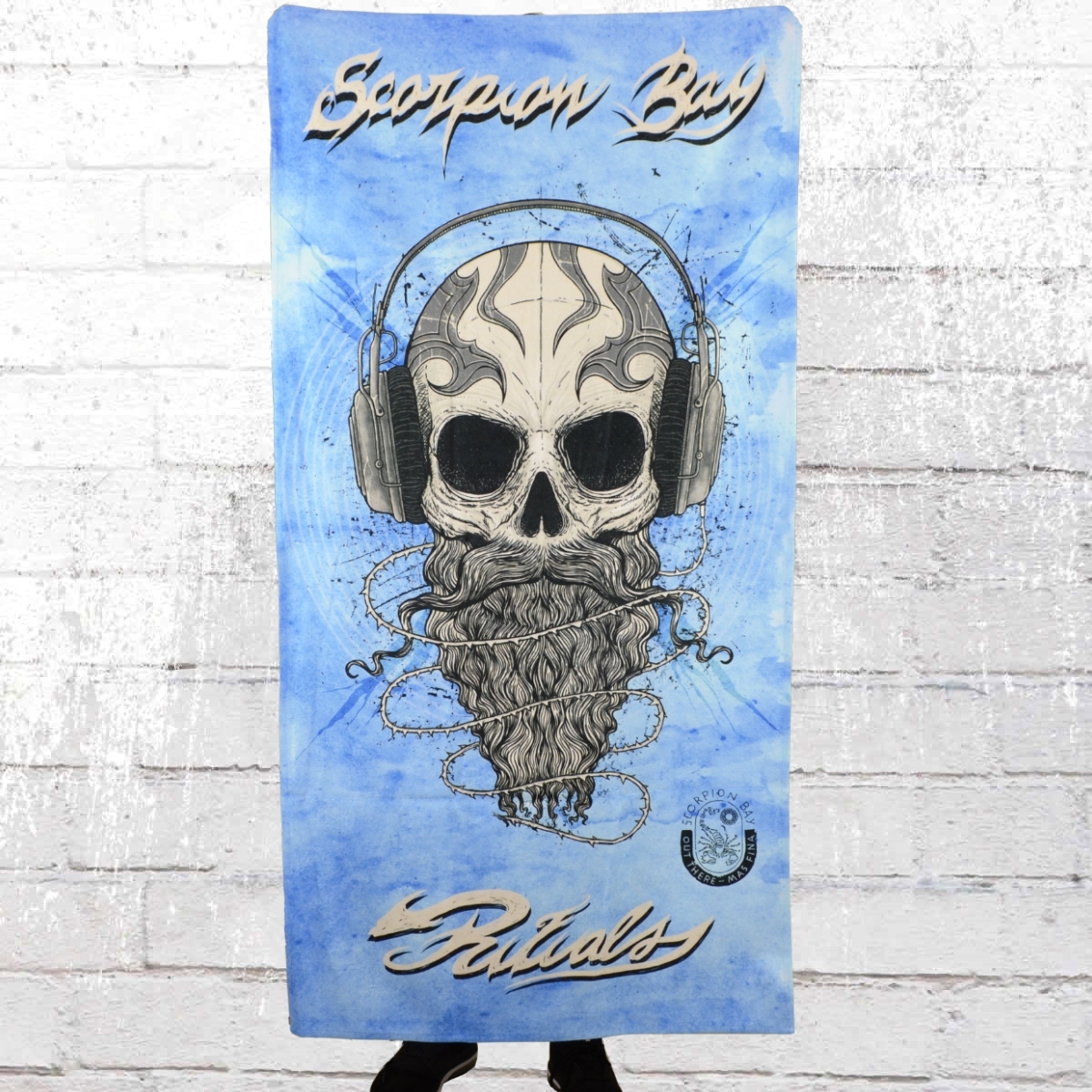 Scorpion Bay Beach Towel Skull-Phone Strand Handtuch sky 