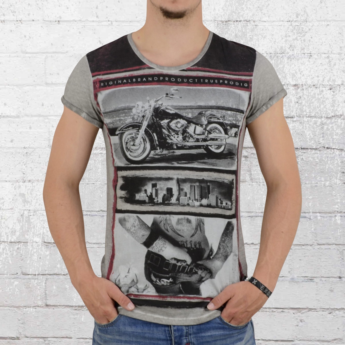 Order now | Trueprodigy Bike Male T-Shirt Lifestyle washed grey