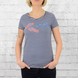 Greenbomb Female T-Shirt Lifestyle Happy blur grey striped 