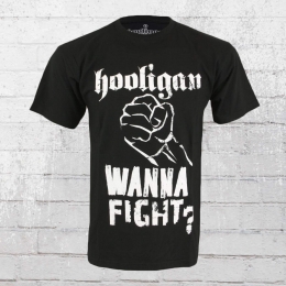 Hooligan Streetwear T-Shirt Männer Fist schwarz 