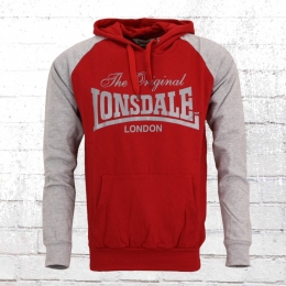 Lonsdale London Kapuzenpullover Brundall rot grau 