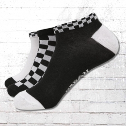 Urban Classics Sneaker Socken 3er Pack schwarz weiss kariert 