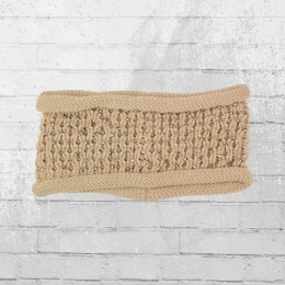 Viper Crochet Headband Rhinestones beige 