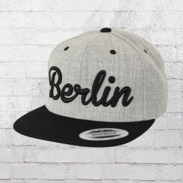 Berlin Snapback Cap Kappe grau schwarz 