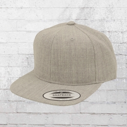 Yupoong Kinder Cap Classic Snapback Mütze grau melange 
