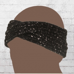 AOP Knit Headband With Sequins black 