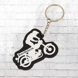 Bordstein Streetwear Schlüsselanhänger Wheelie Moped schwarz 