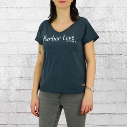 Derbe Frauen Oversize T-Shirt Harbor Love blau 