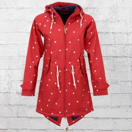 Derbe Womens Island Friese Softshell Coat Dots red white 