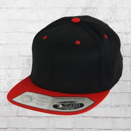Flexfit 110 Fitted Snapback Cap Kappe schwarz rot 