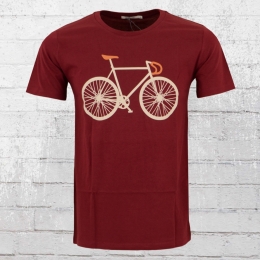 Greenbomb Mens Bicycle T-Shirt Bike Two burgundy 
