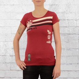 Label 23 Damen T-Shirt Retro dunkel rot 