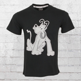 Left Side Disney Male T-Shirt Pluto black 