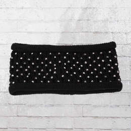 Viper Knit Headband With Rhinestones black 