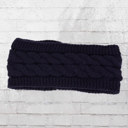 Viper Cable Stitch Knit Headband dark blue 