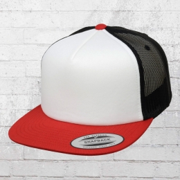 Yupoong by Flexfit Foam Trucker Snapback Hat red white black 