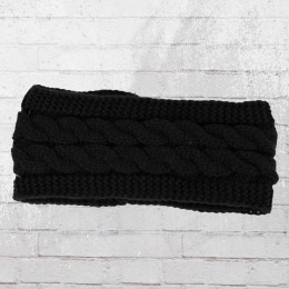 Cable Knit Headband Lined black 