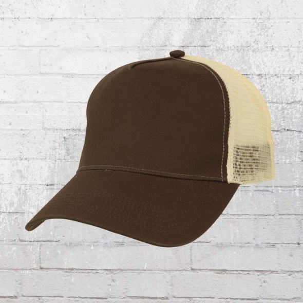 Beechfield Cap Snapback Trucker Hat brown beige 