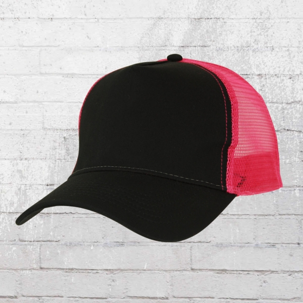Beechfield Hat Snapback Trucker Cap black pink 