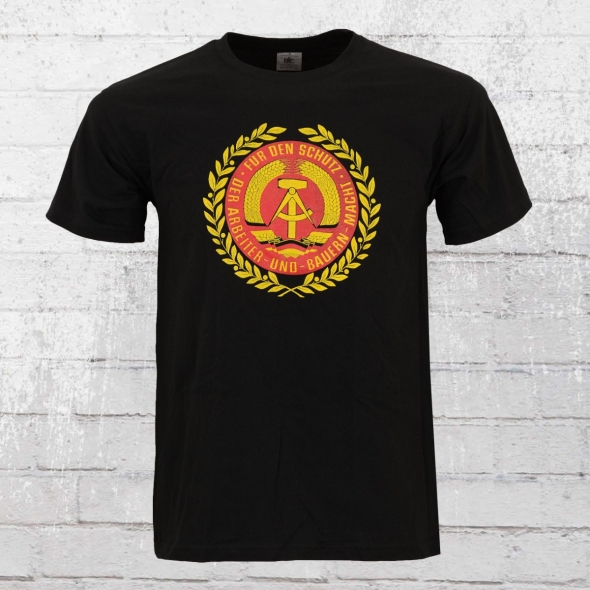 Ostalgie Herren T-Shirt NVA mit DDR Wappen schwarz 