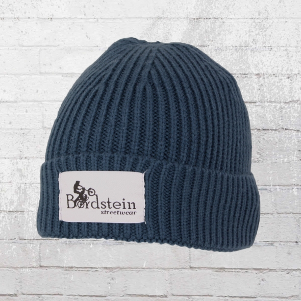 Bordstein Knitted Hat Short Label Beanie blue 