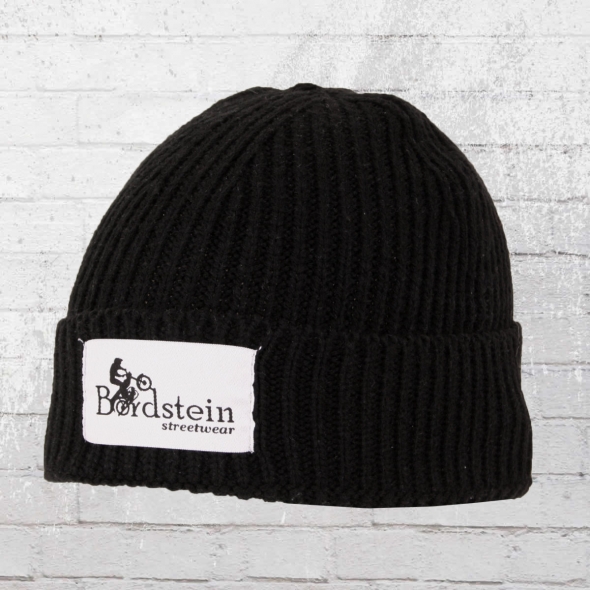 Bordstein Knitted Hat Short Label Beanie black 