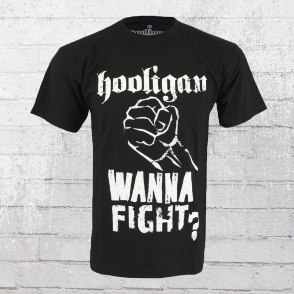 Hooligan Streetwear T-Shirt Men Fist black 
