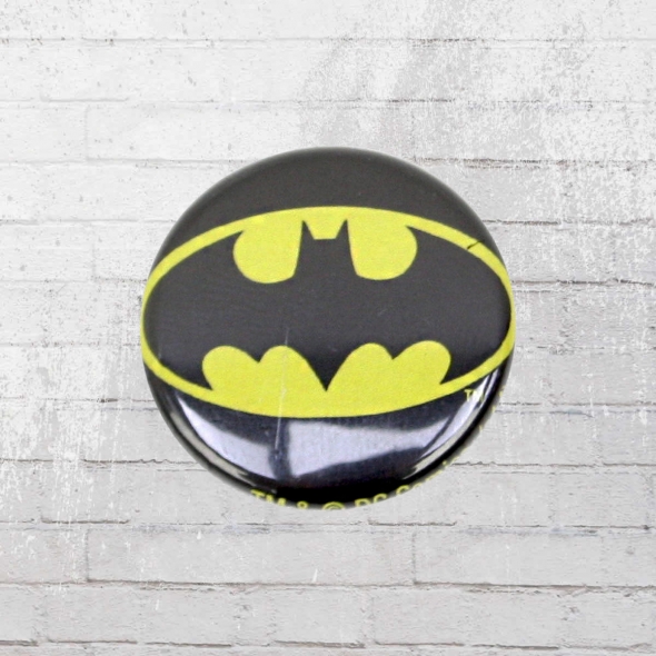 Logoshirt Comic Badge Button DC Batman Logo black yellow 