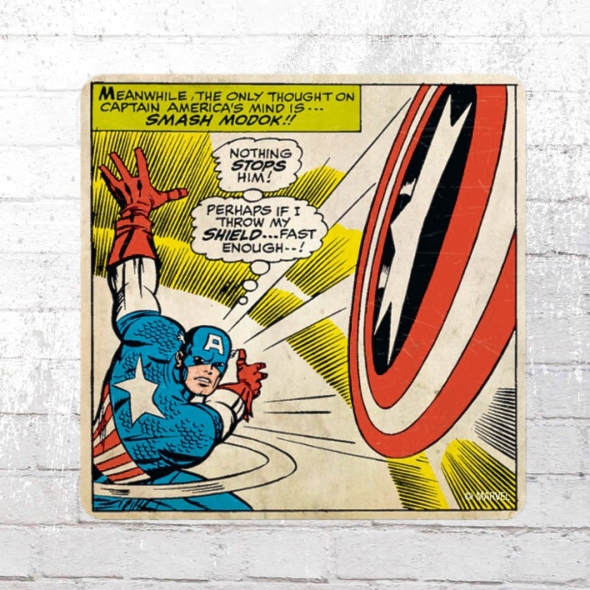 Logoshirt Comic Untersetzer Marvel Captain America Smash Modok 