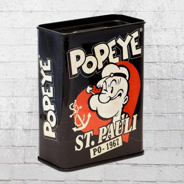 Logoshirt Piggy Bank Popeye St. Pauli Moneybox black 