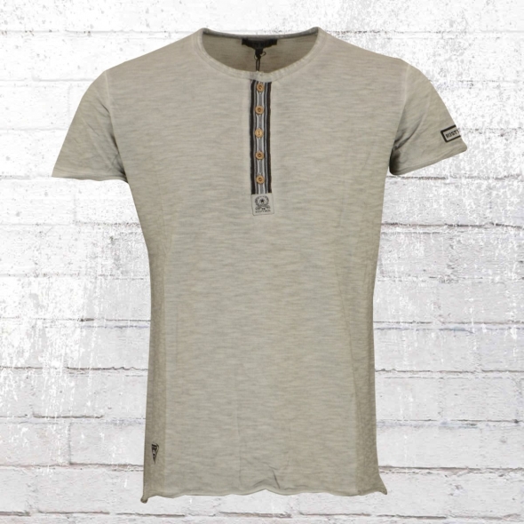 Rusty Neal Vintage T-Shirt With Button Placket grey 
