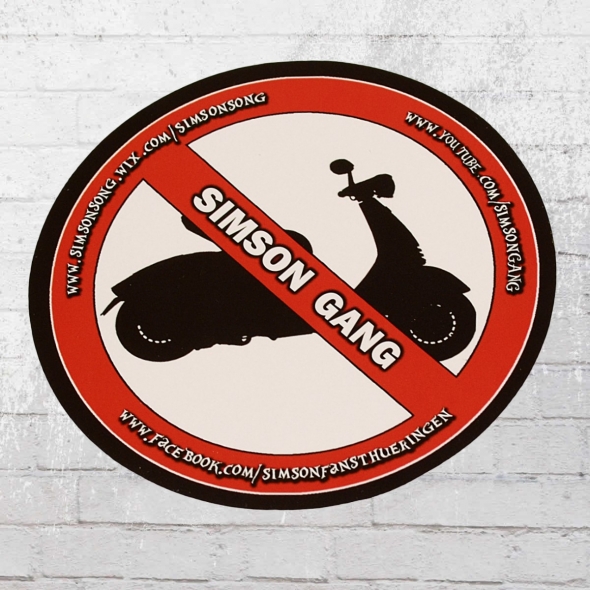 Simson Gang Sticker No Roller red white 