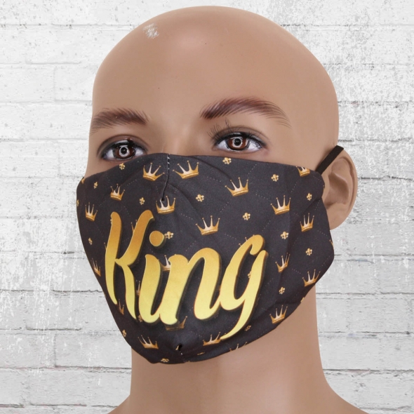 Viper Motiv Maske King schwarz gold 