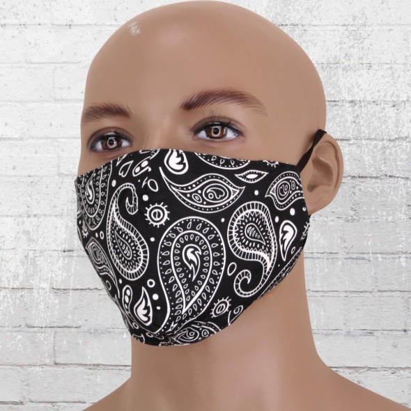 Viper Motiv Maske Paisley schwarz 