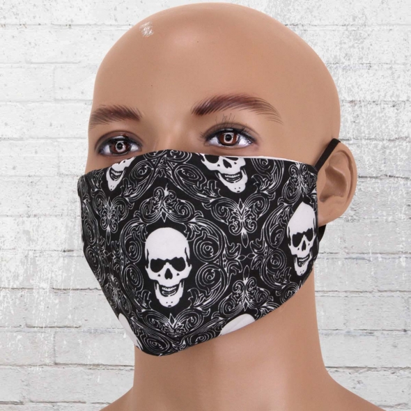 Viper Face Mask Skull black white 