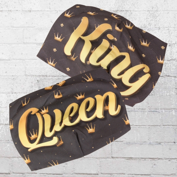 Viper Masken Set King Und Queen schwarz gold 