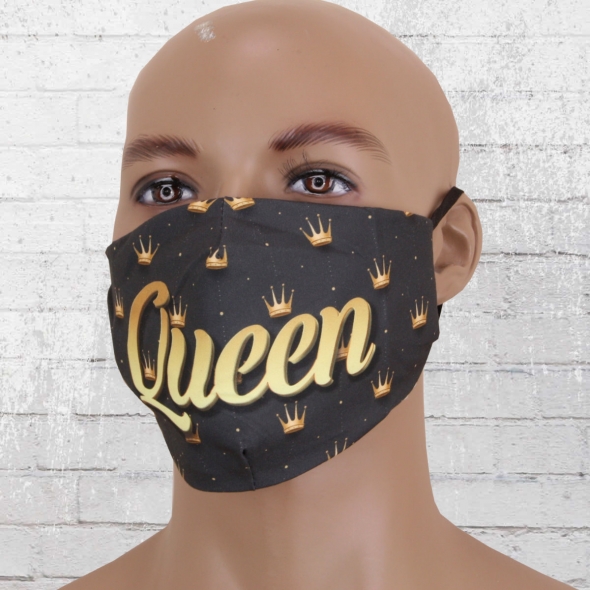 Viper Stoff Maske Queen schwarz gold 