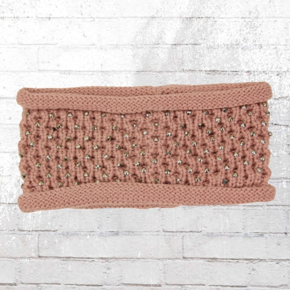 Viper Crochet Headband With Rhinestones old pink 
