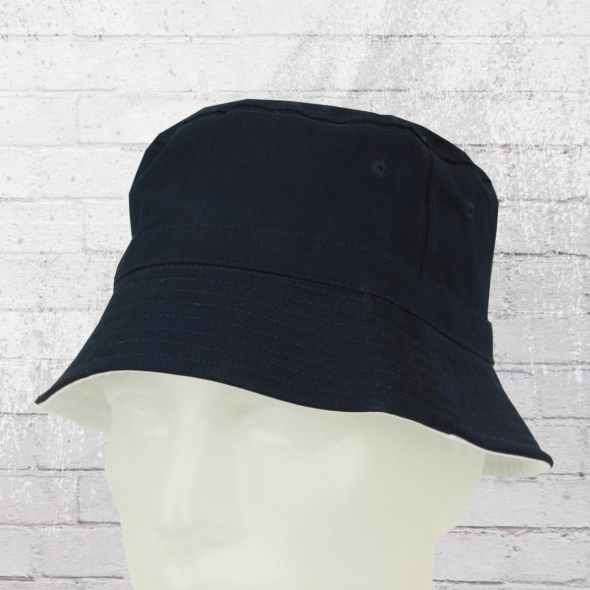 Beechfield Bucket Reversible Hat navy blue white 