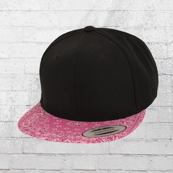 Yupoong by Flexfit Cap Bandana Snapback Hat black pink 
