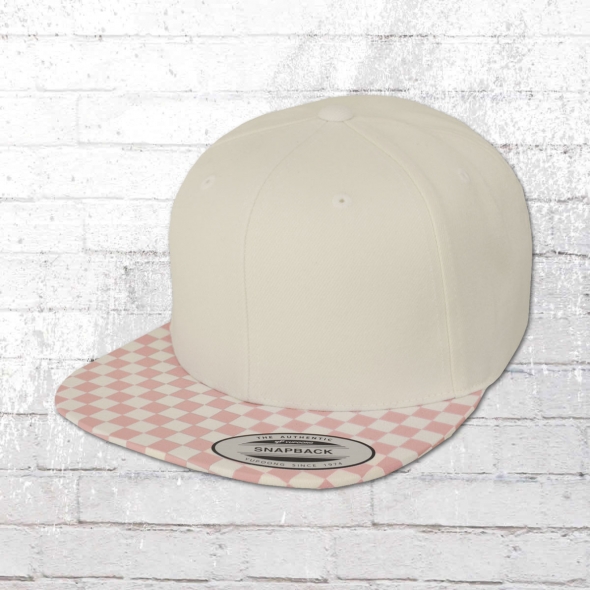Yupoong by Flexfit Hat Checkerboard Cap light pink white checkered 