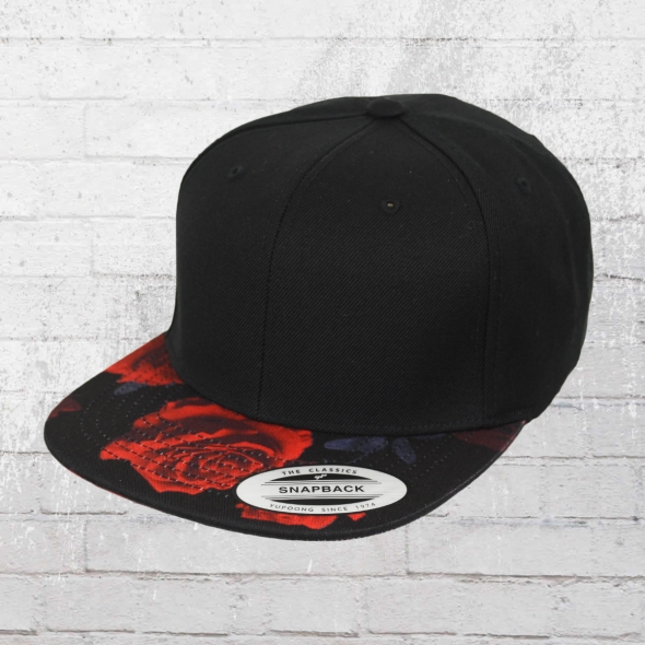 Order now | Yupoong by Flexfit Baseball Hat Snapback Cap Roses black red
