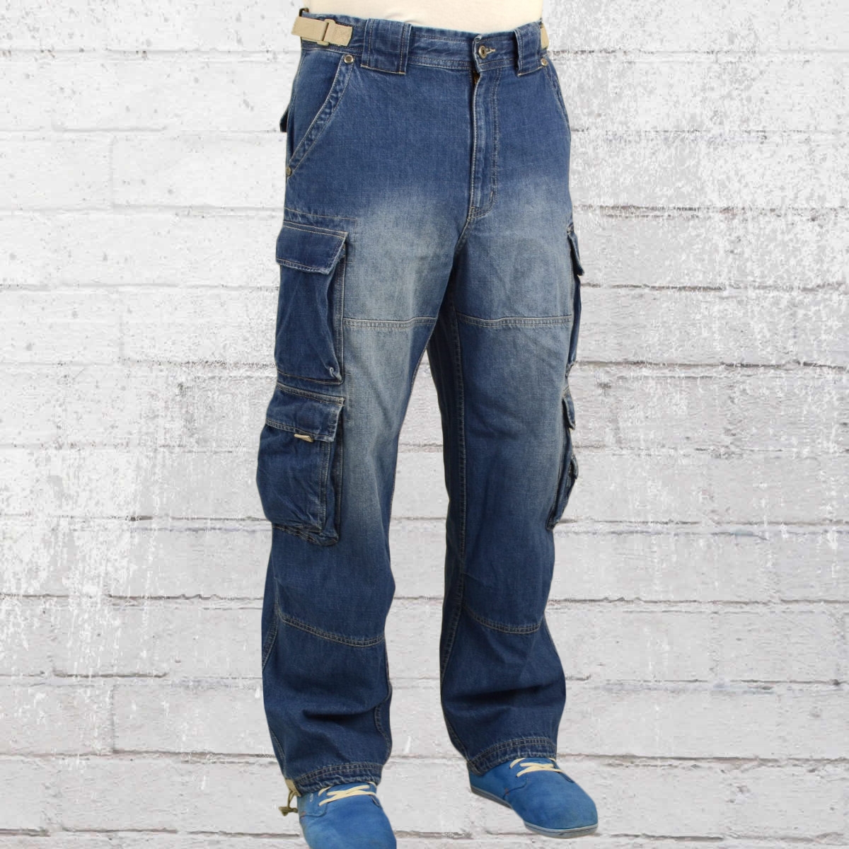 Order now | Jet Lag Men Cargo Jeans Trouser 007 Denim blue