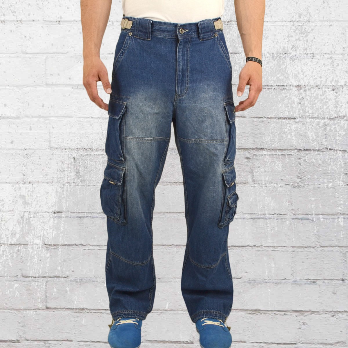 Order now | Jet Lag Men Cargo Jeans Trouser 007 Denim blue