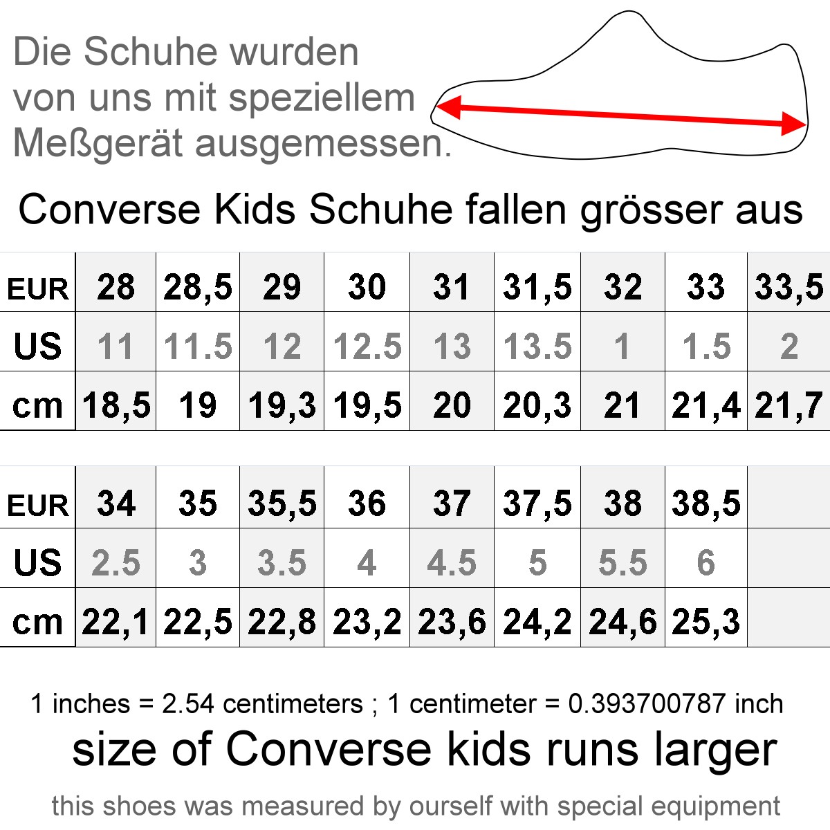 converse size 6 in cm